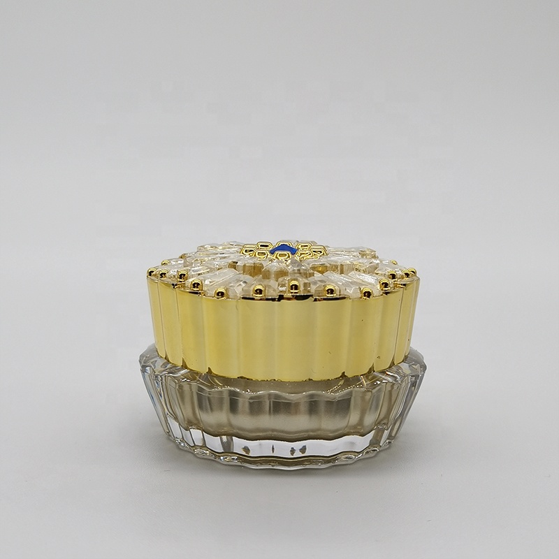 10g custom label luxury gem bottle gold acrylic container cosmetic cream jar