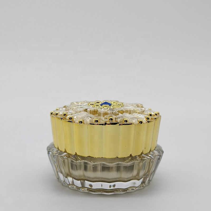 10g custom label luxury gem bottle gold acrylic container cosmetic cream jar