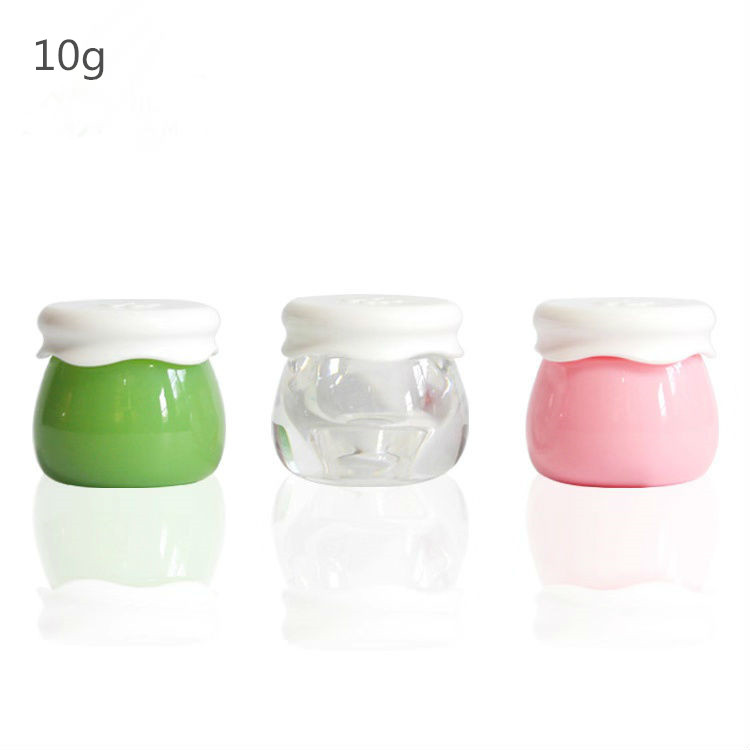 10g cute acrylic plastic cosmetic facial cream emulsion jar, honey fruit shape cream jar , lip balm container