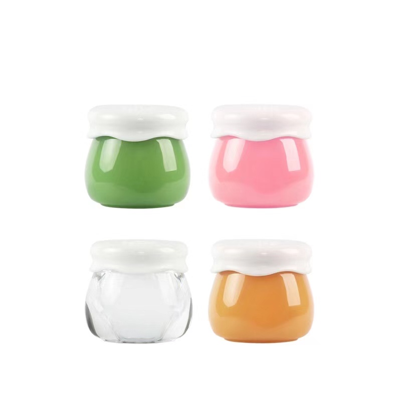 10g cute acrylic plastic cosmetic facial cream emulsion jar, honey fruit shape cream jar, lip balm container