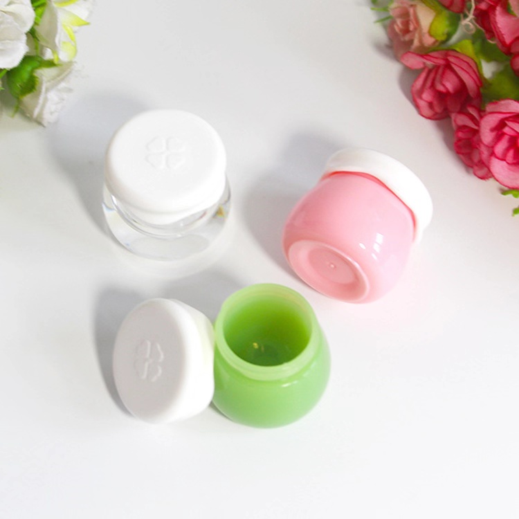 10g cute acrylic plastic cosmetic facial cream emulsion jar, honey fruit shape cream jar, lip balm container
