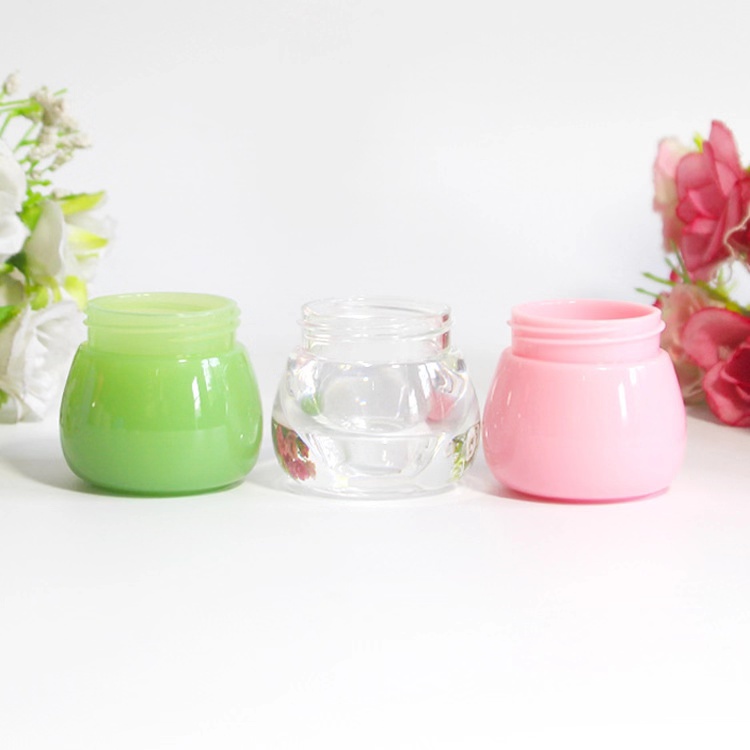 10g cute acrylic plastic cosmetic facial cream emulsion jar, honey fruit shape cream jar, lip balm container