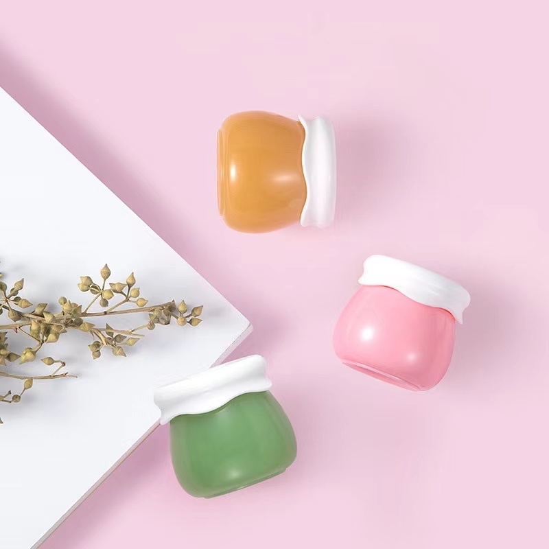 10g cute acrylic plastic cosmetic facial cream emulsion jar, honey fruit shape cream jar, lip balm container