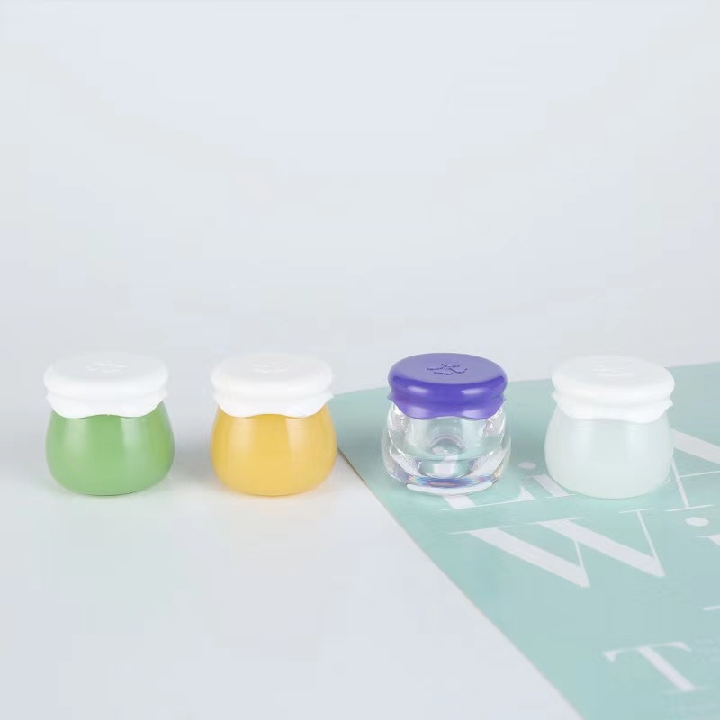 10g cute acrylic plastic cosmetic facial cream emulsion jar, honey fruit shape cream jar, lip balm container