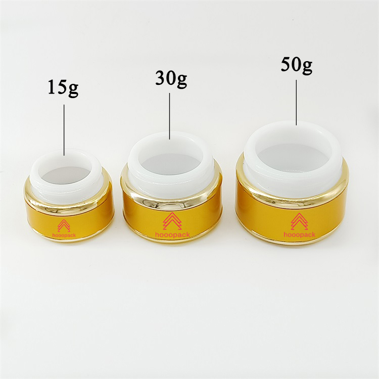 10g gold luxury round cosmetic gel glass acrylic cosmetic eye cream jars