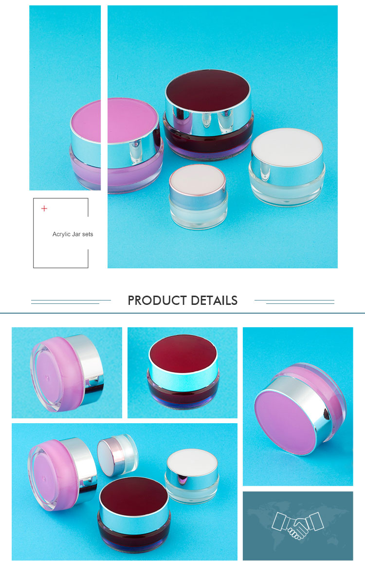 10g in stock Luxury Ready to ship Fashion Design Acrylic Cream Jar Empty Cosmetic Pink Container with Cap