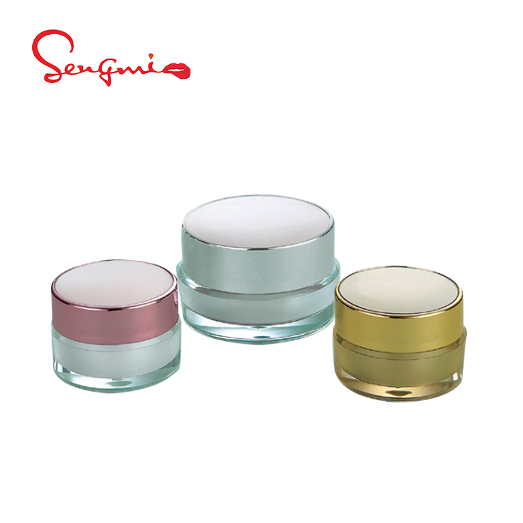10g in stock Luxury Ready to ship Fashion Design Acrylic Cream Jar Empty Cosmetic Pink Container with Cap