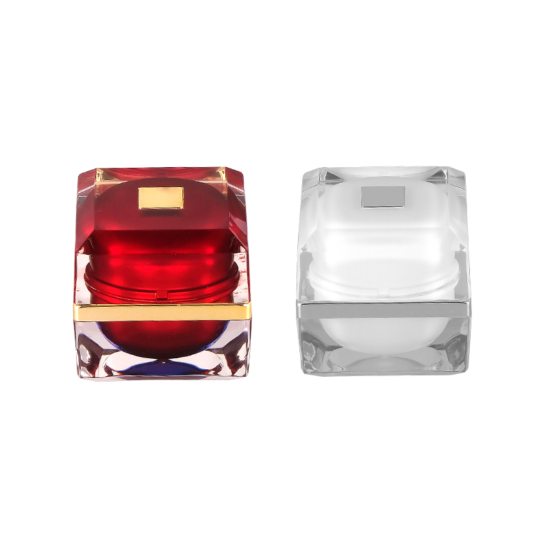 10g in stock Luxury Ready to ship Fashion Design Acrylic Cream Jar Empty Red Cosmetic Container With Cap