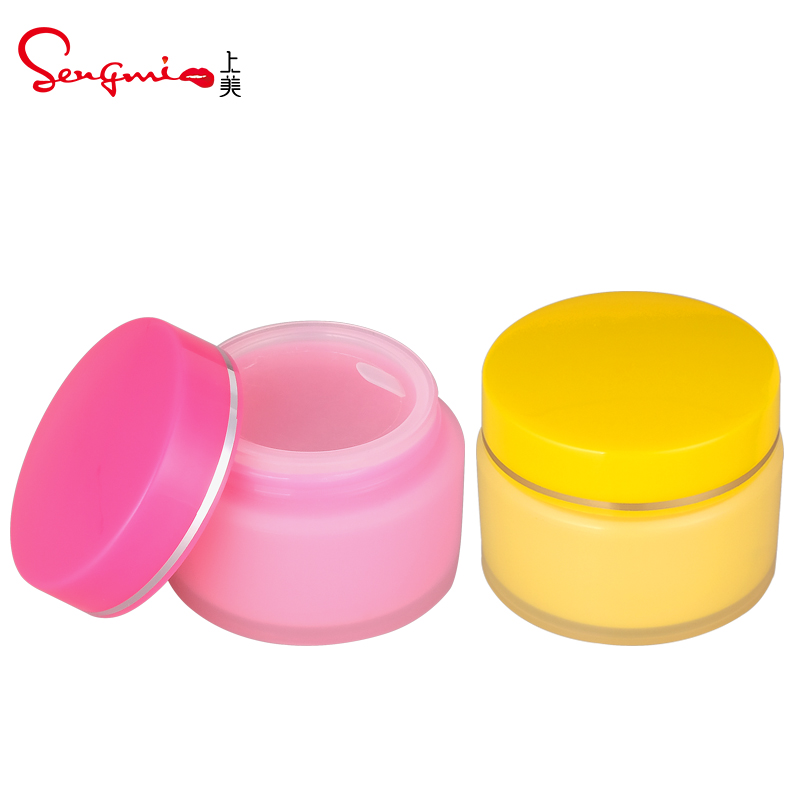 10g in stock Luxury Ready to ship Fashion Design Empty Pink Cosmetic Container With Cap plastic Cream Jar