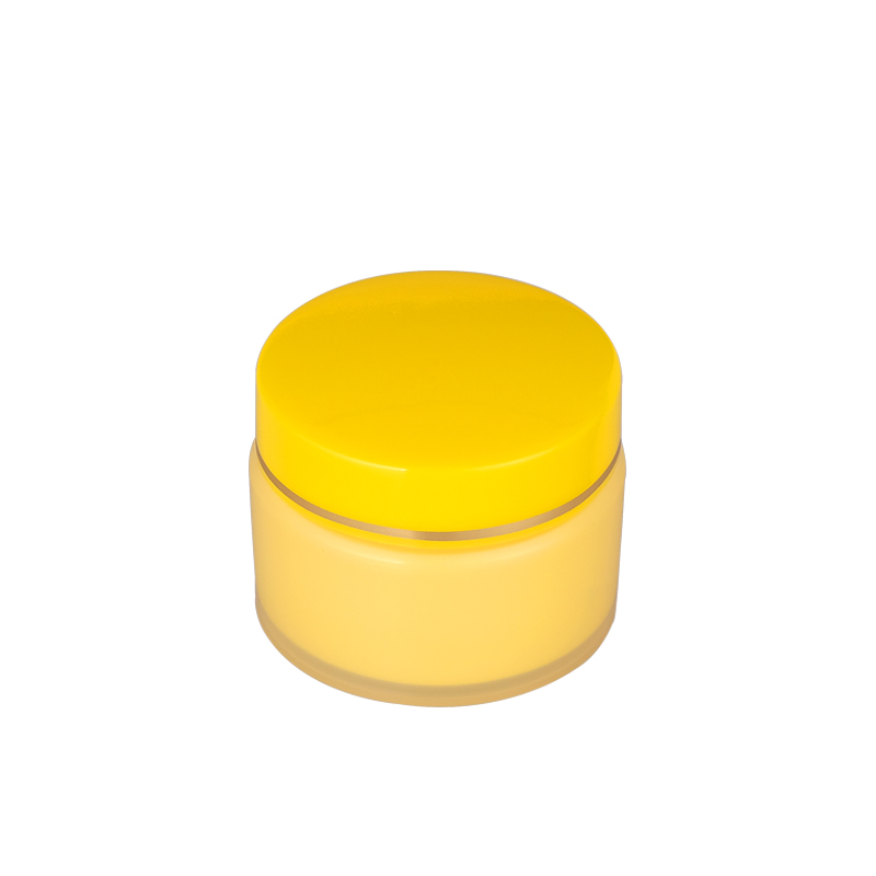 10g in stock Luxury Ready to ship Fashion Design  Empty Yellow Cosmetic Container With Cap plastic Cream Jar