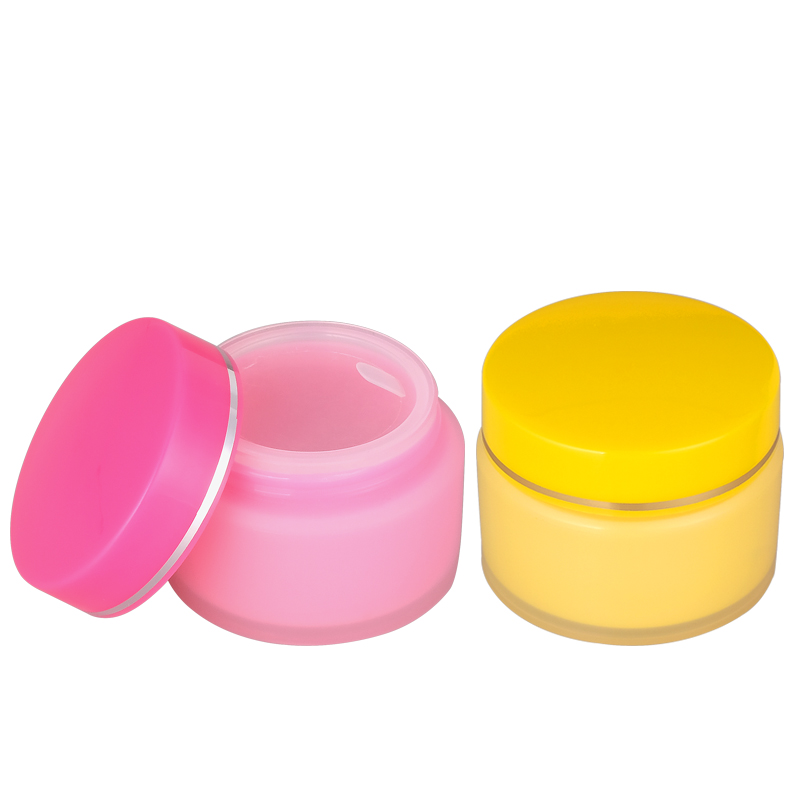 10g in stock Luxury Ready to ship Fashion Design Empty Yellow Cosmetic Container With Cap plastic Cream Jar