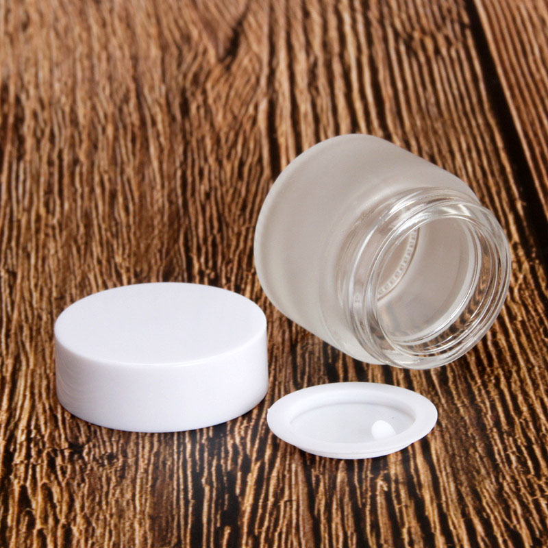 10g matte skin care cream glass jar cosmetic eye cream packaging jar with white plastic lid