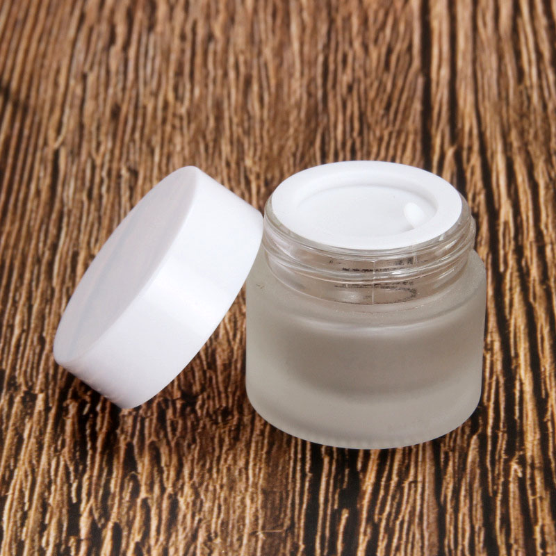 10g matte skin care cream glass jar cosmetic eye cream packaging jar with white plastic lid