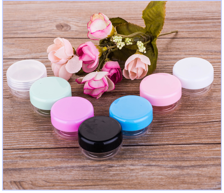 10g mult-colors plastic cream jar cosmetic paillette container Plastic Cosmetics Jar