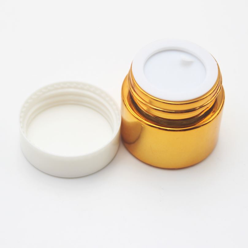 10g ointment unguent eye shadow amber empty jar With White Plastic Cap MGJ-259Y