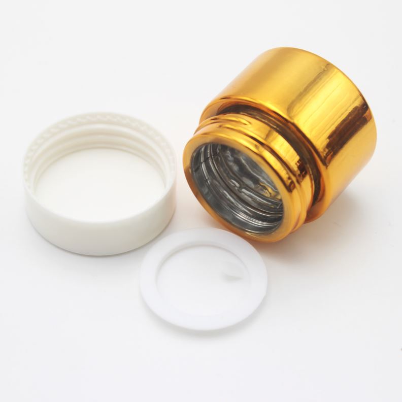 10g ointment unguent eye shadow amber empty jar With White Plastic Cap MGJ-259Y