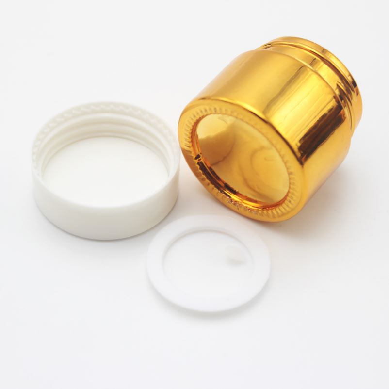 10g ointment unguent eye shadow amber empty jar With White Plastic Cap MGJ-259Y