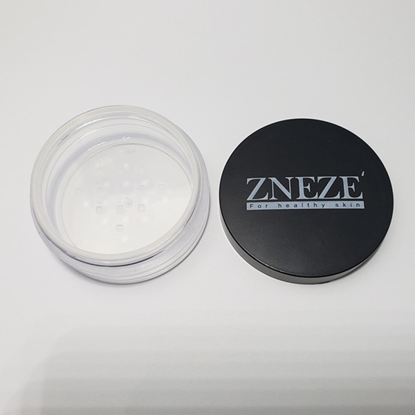 10g plastic Loose Powder Jar, loose powder container with black matte cap