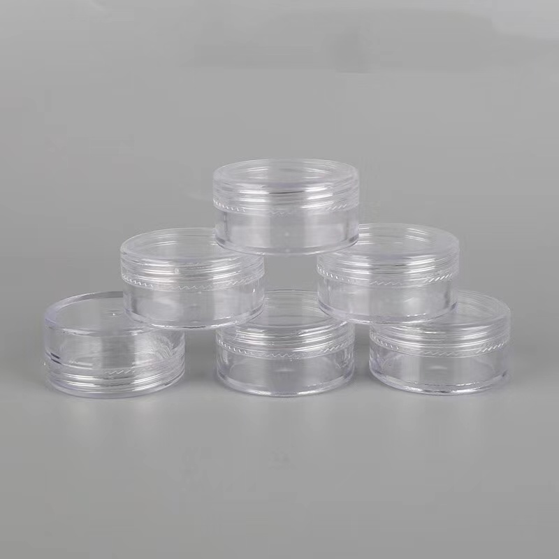 10g plastic flat round transparent black cosmetic cream jar, 37*19mm cosmetic facial cream container 10ml