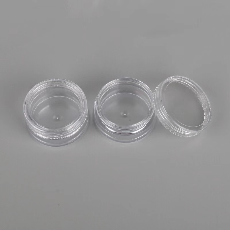 10g plastic flat round transparent black cosmetic cream jar, 37*19mm cosmetic facial cream container 10ml