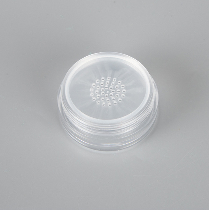 10g plastic loose powder jar with black rim window, 10ml glitter powder container with sifter