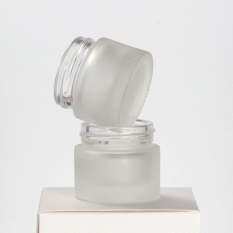 10g plastic wood grain lid frosted glass cream jar cosmetic packaging sample eye cream jar