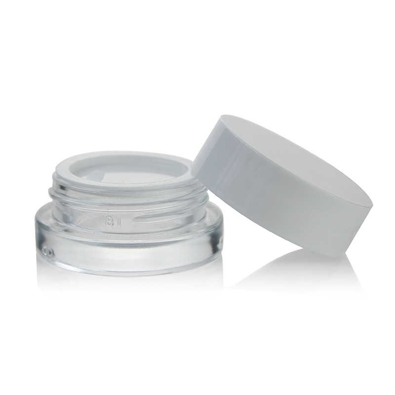 10g small glass jar white lid glass jar matte glass jar