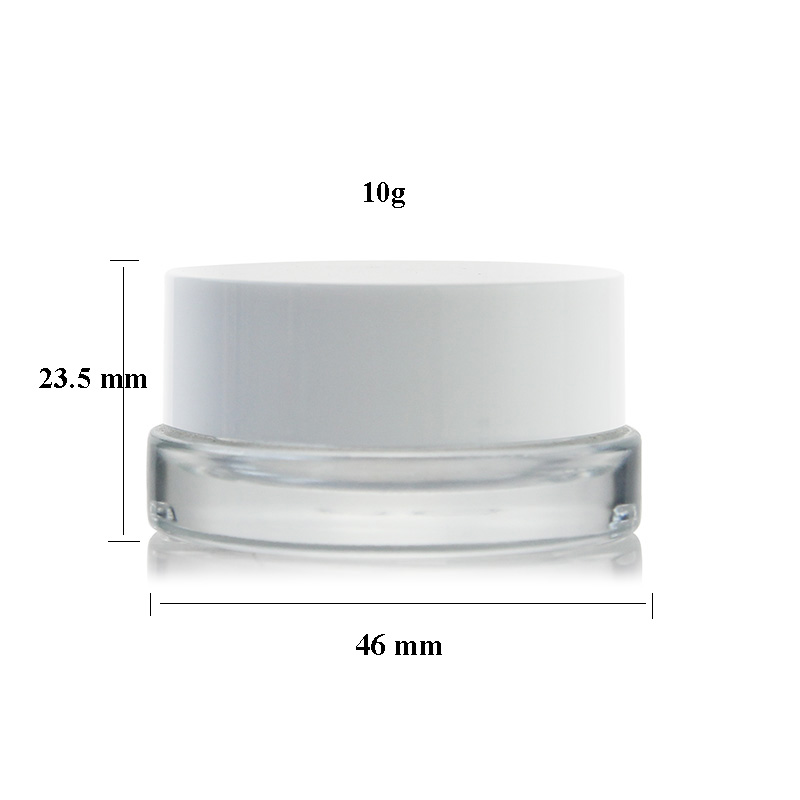 10g small glass jar white lid glass jar matte glass jar