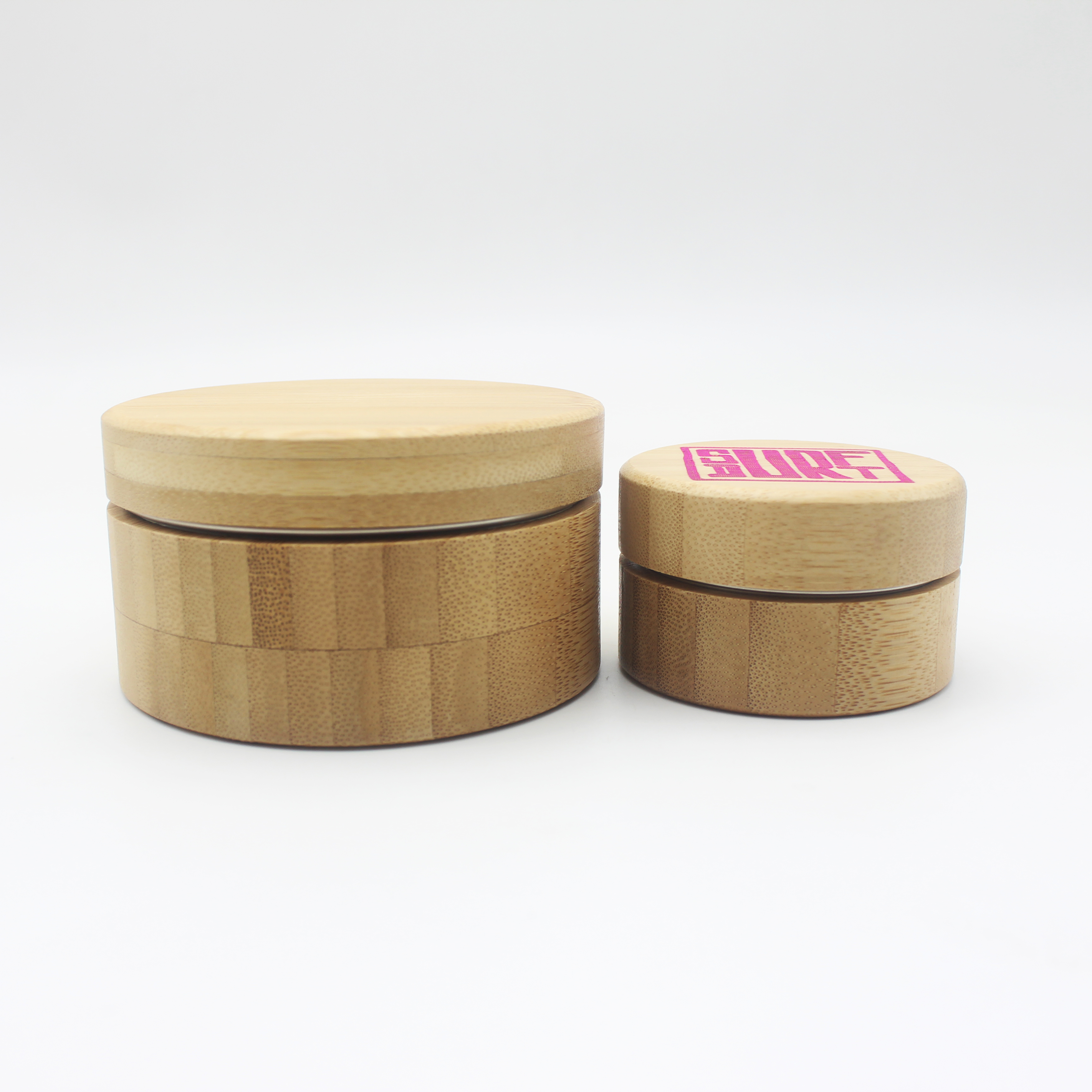 10g small luxury bamboo wooden cosmetic aluminum metal lip balm tin jar container BP-304K