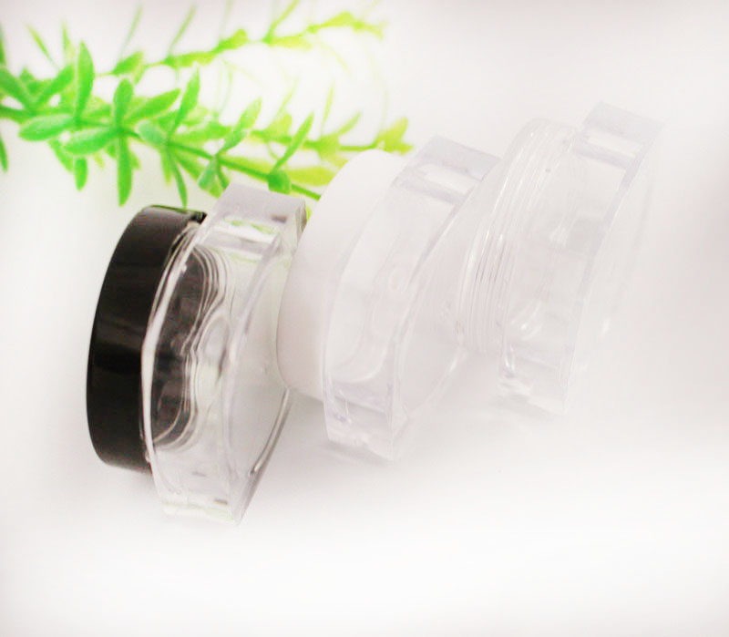 10g square small loose powder jar cosmetic loose powder packaging transparent plastic container with lid and sieve