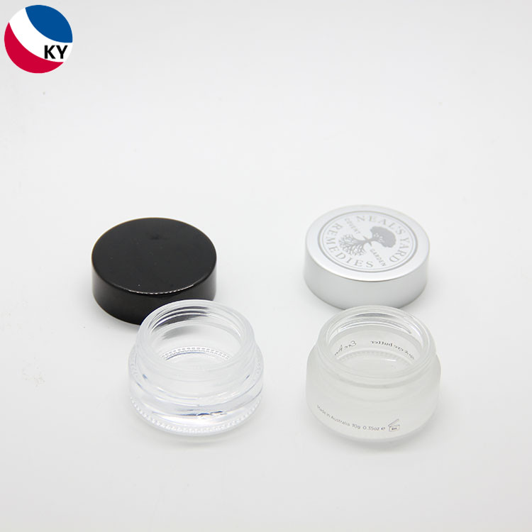 10g transparent clear lip scrub jar frosted glass jar with aluminium black cap
