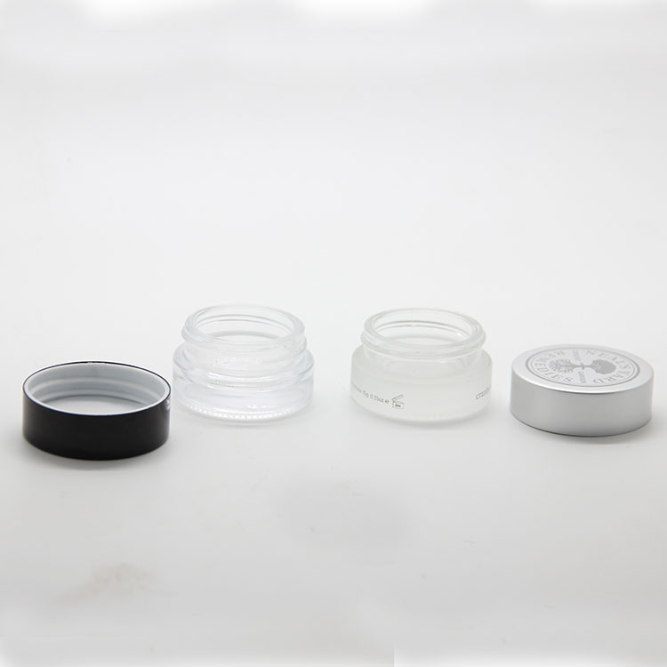 10g transparent clear lip scrub jar frosted glass jar with aluminium black cap