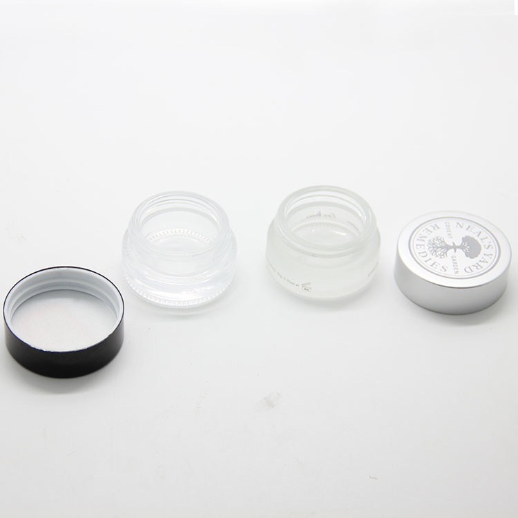 10g transparent clear lip scrub jar frosted glass jar with aluminium black cap
