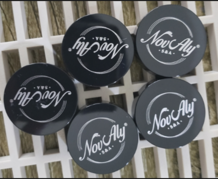 10g transparent plastic facial cream jar, 10g PS cosmetic glitter powder container with white black lid