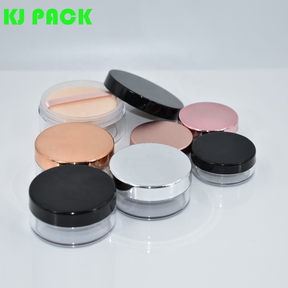 10g20g30g The latest multi-color lid plastic cosmetic loose powder jar with sifter in stock
