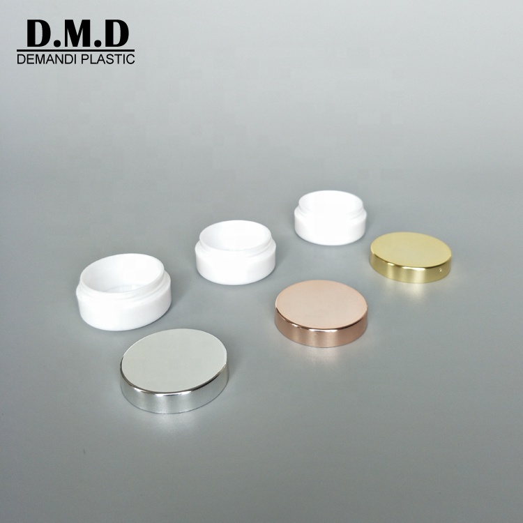 10grams 10ml 10 ml 10 grams plastic empty small white jar with silver rose golden lid