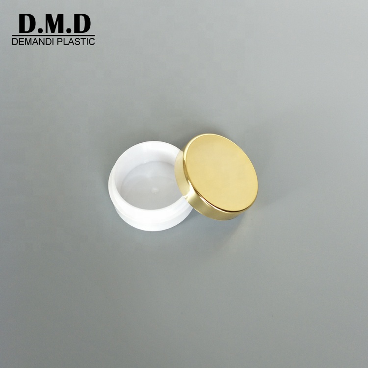 10grams 10ml 10 ml 10 grams plastic empty small white jar with silver rose golden lid