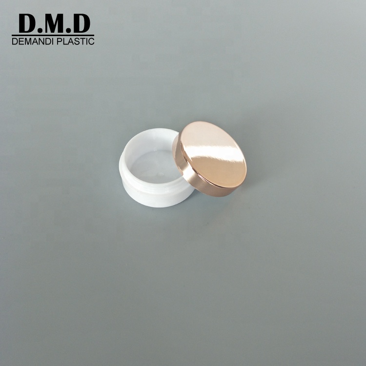 10grams 10ml 10 ml 10 grams plastic empty small white jar with silver rose golden lid