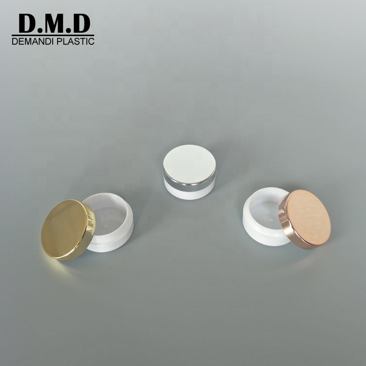 10grams 10ml 10 ml 10 grams plastic empty small white jar with silver rose golden lid
