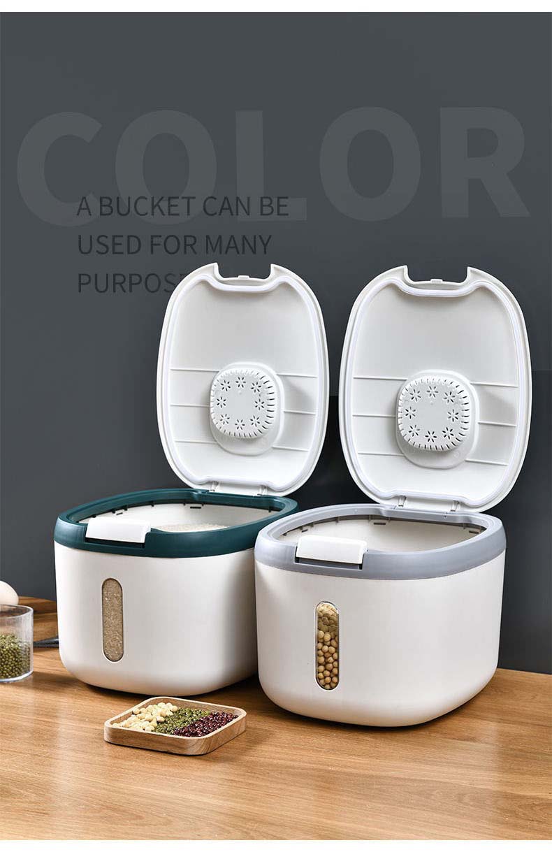 10kg Rice Mothproof Damp-Proof Plastic Cereal Containers With Airtight Press-Button Lids For Rice Cereal Grains Nuts