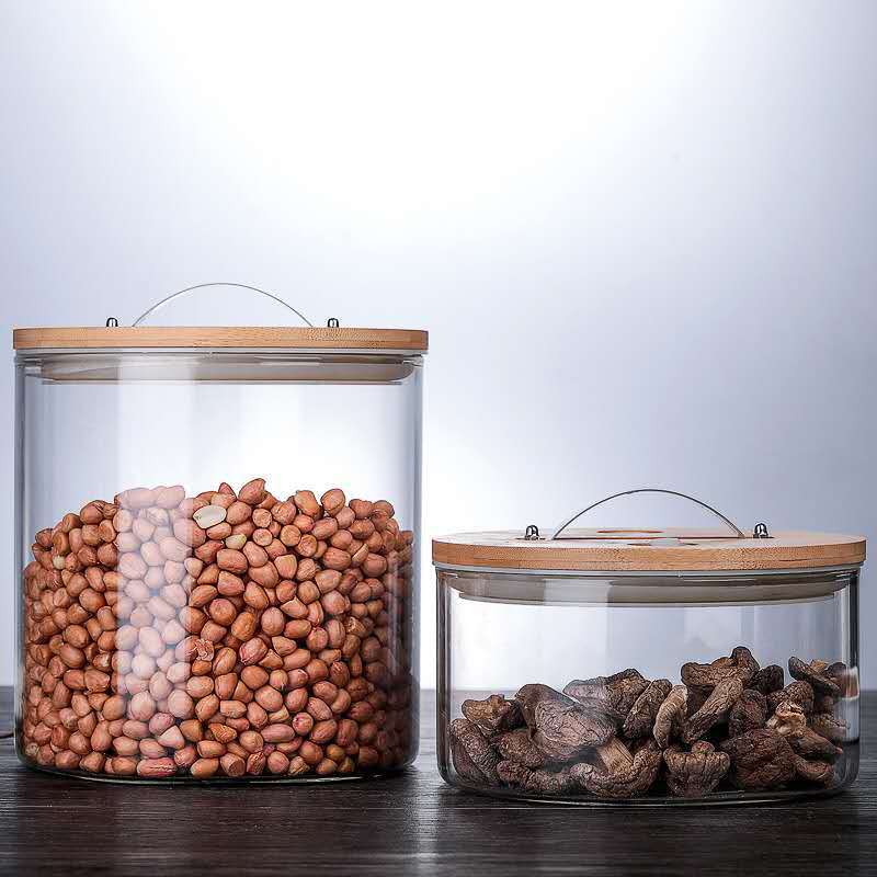 10l glass jar storage extra larger home rice canisters with bamboo lid
