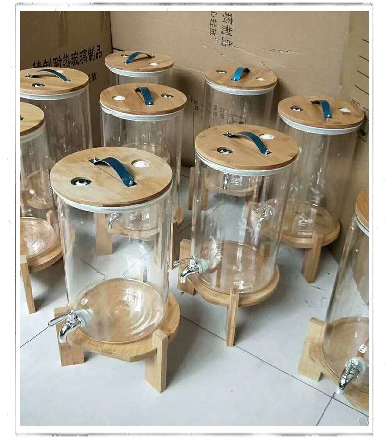 10l glass jar storage extra larger home rice canisters with bamboo lid