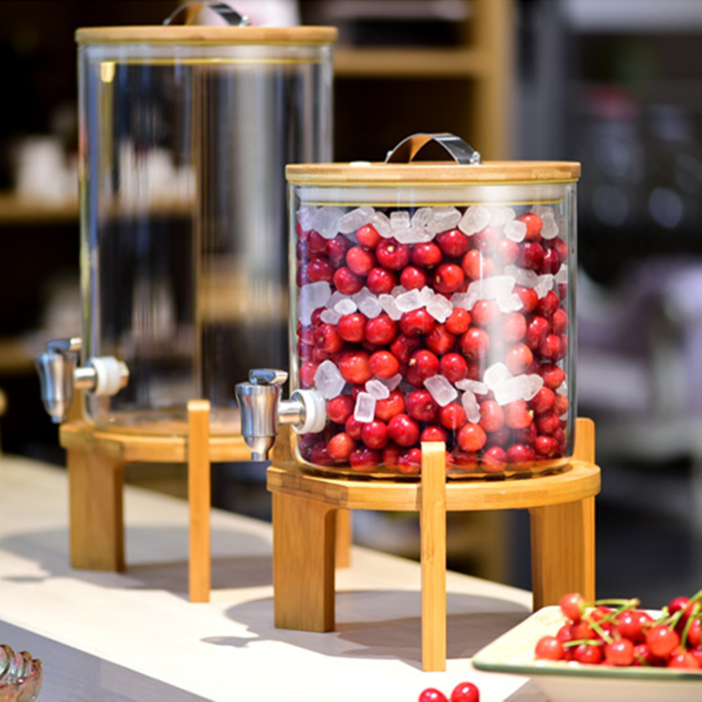 10l glass jar storage extra larger home rice canisters with bamboo lid