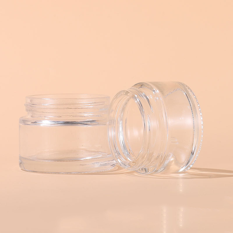 10ml 0.4oz cosmetics wide mouth cream glass jars empty 1OZ 50G 100G glass square cbd hemp container with child resistant cap