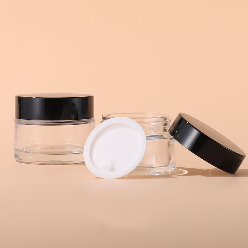 10ml 0.4oz cosmetics wide mouth cream glass jars empty 1OZ 50G 100G glass square cbd hemp container with child resistant cap