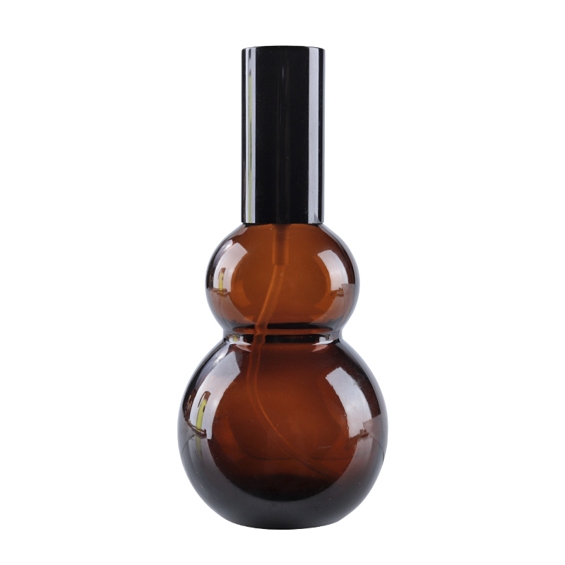 10ml-100ml amber gourd shaped cosmetic glass bottles wholesale