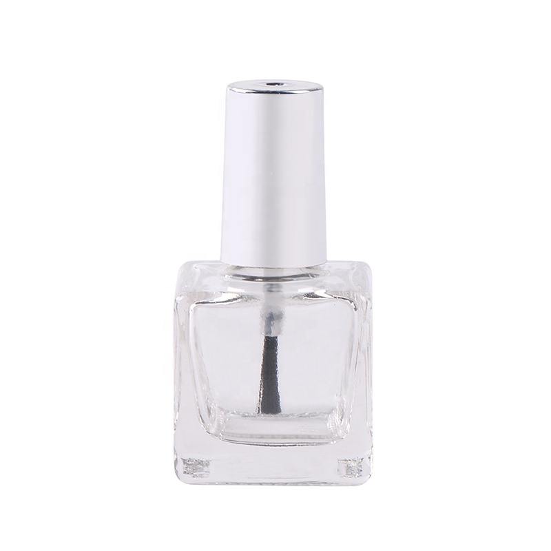 10ml 12ml  15ml Clear Empty Nail Polish Bottle flat square nail polish bottle With Cap