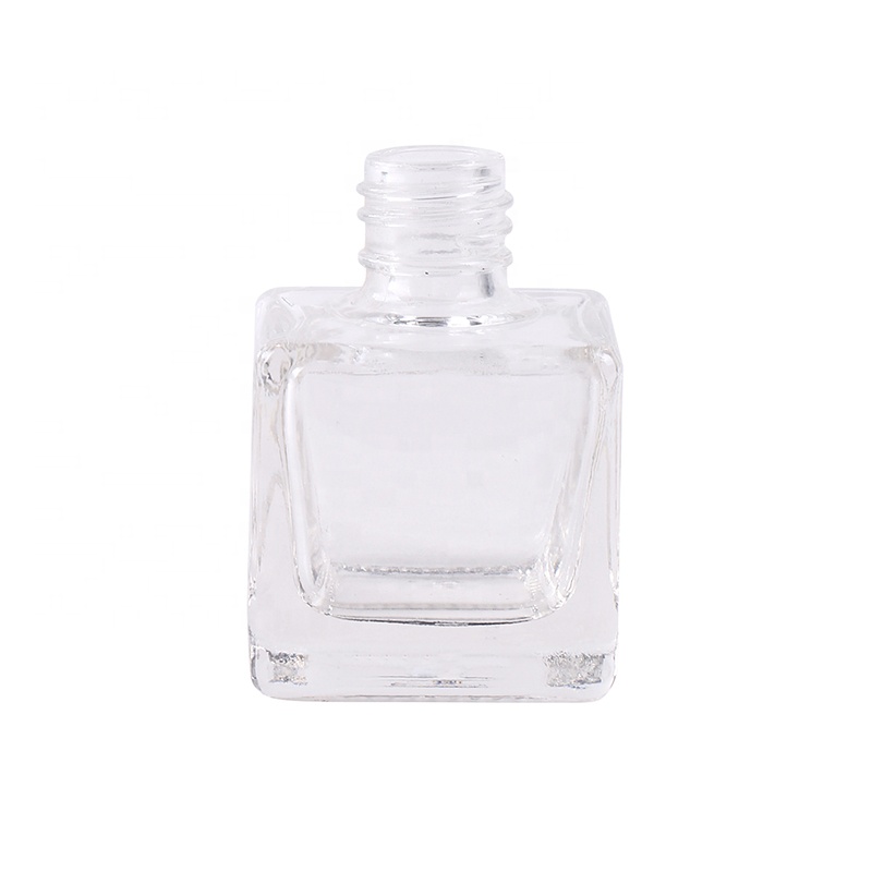 10ml 12ml 15ml Clear Empty Nail Polish Bottle flat square nail polish bottle With Cap