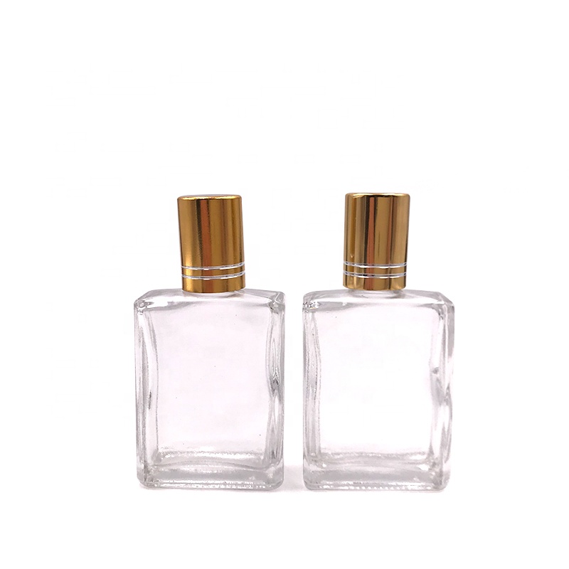10ml 15 ml 30 ml square shaped roller bottle Eye Care roll on glass bottle 1oz with metal lid