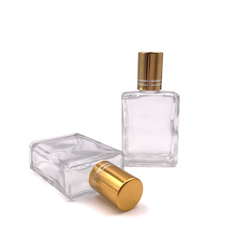 10ml 15 ml 30 ml square shaped roller bottle Eye Care roll on glass bottle 1oz with metal lid